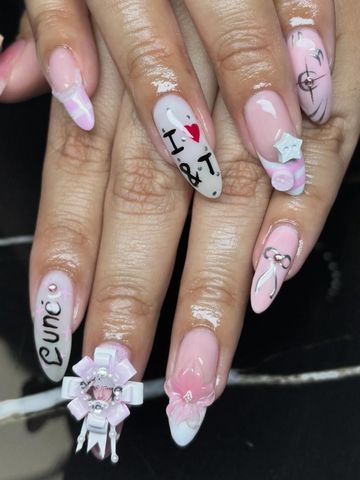 Kpop nails: Character & Anime and Short & Natural nails by Evil With Elegance, Miami